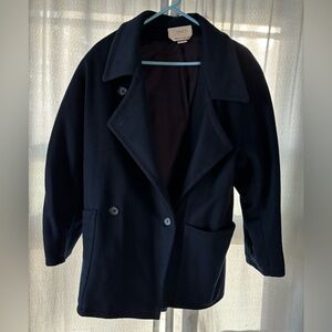 Vintage Hand Tailored Cassidy Wool Navy‎ winter Coat size 8. Classic